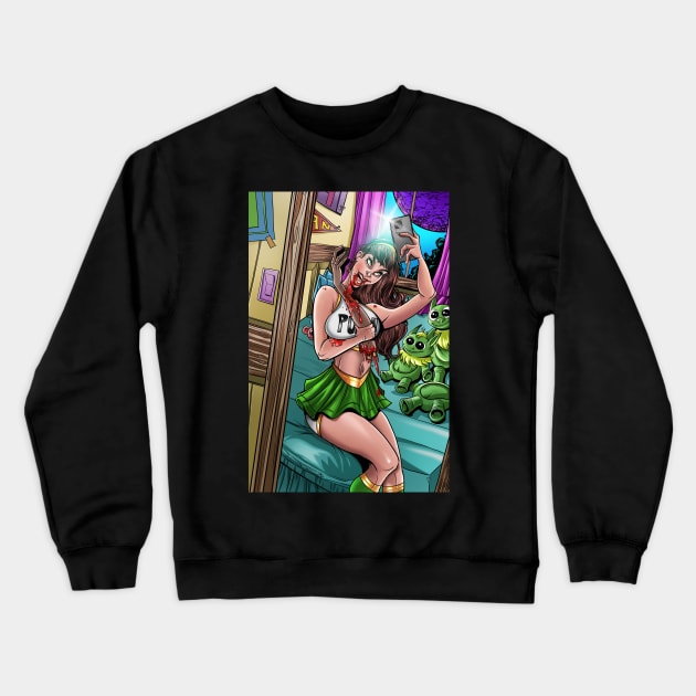 Naughty Selfie Crewneck Sweatshirt by masciajames